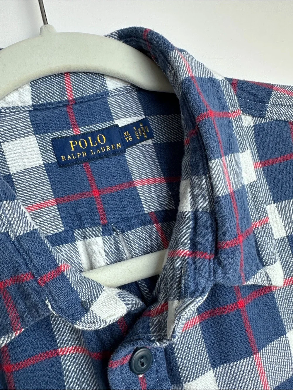 Polo Ralph Lauren Men’s Blue Flannel Shirt Size XL